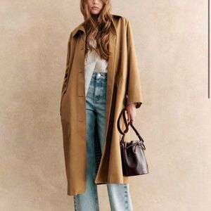 Sezane Clyde Coat Camel - Size 4